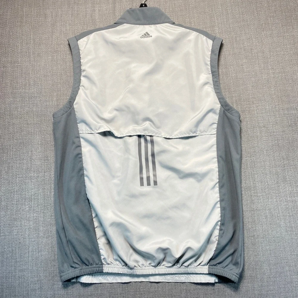 Adidas Golf Mens Quarter Zip Vest White Grey Colorblock Windbreaker Medium